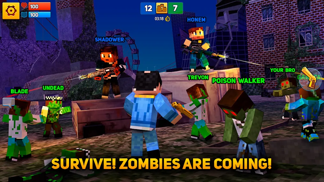 Block City Wars: Pixel Shooter (Блок Сити Варс) [МОД: Меню, Бесконечные монеты и Открытые уровни] Screenshot 4