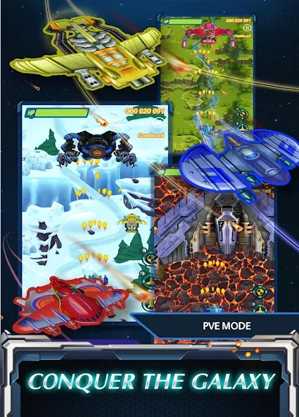Skyforce Invaders (Скаифорс Инвейдерс) [МОД: Все открыто, Дополнительные деньги и Меню MOD] Screenshot 1
