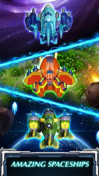 Skyforce Invaders (Скаифорс Инвейдерс) [МОД: Все открыто, Дополнительные деньги и Меню MOD] Screenshot 3