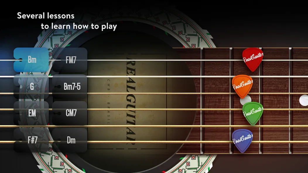 Real Guitar: lessons & chords (Реал Гитар) [МОД: Меню, Бесконечные монеты и Открытые уровни] Screenshot 2