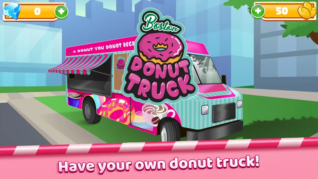 Boston Donut Truck: Food Game (Бостонский Донат Трак) [MOD: Меню/Много денег] - Скриншот 1