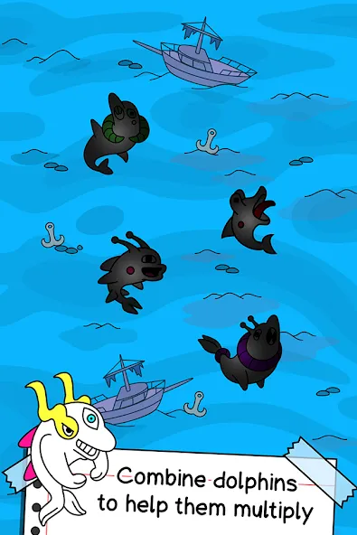 Dolphin Evolution: Idle Mutant (Дольфин эволюшн) [МОД: Много монет, Открытые уровни и Мега MOD] Screenshot 3