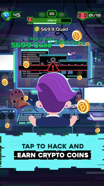 Hacking Hero: Hacker Clicker (Хакинг герой) [МОД: Все открыто, Дополнительные деньги и Меню MOD] Screenshot 2