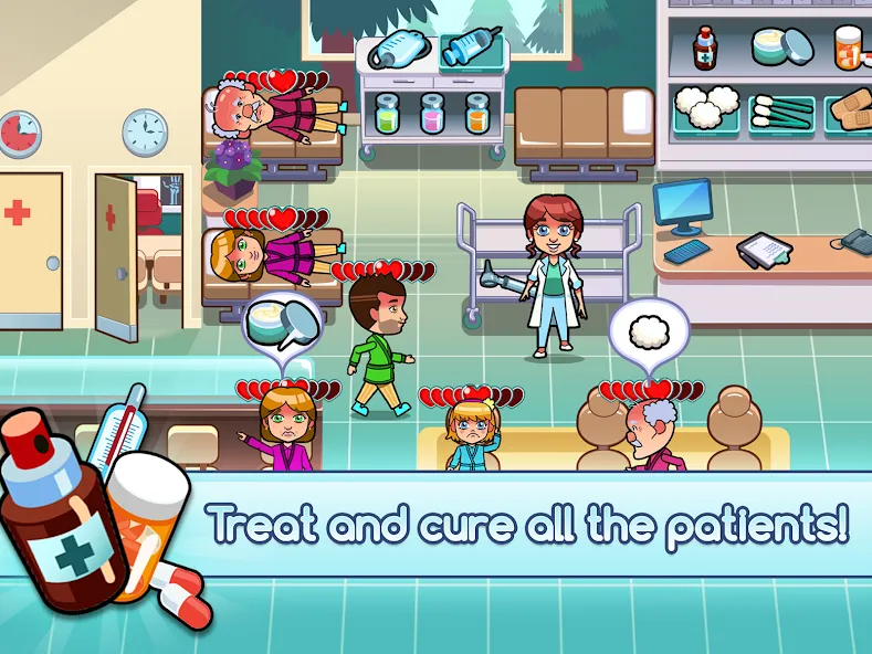 Hospital Dash Tycoon Simulator (Хоспиталь Даш Тайкун Симулятор) [МОД: Меню, Бесконечные монеты и Открытые уровни] Screenshot 2