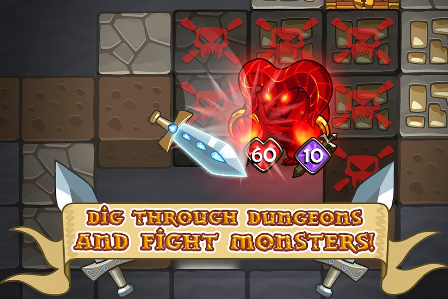 Mine Quest: Battle Dungeon RPG (Майн Квест) [МОД: Все открыто, Дополнительные деньги и Меню MOD] Screenshot 3