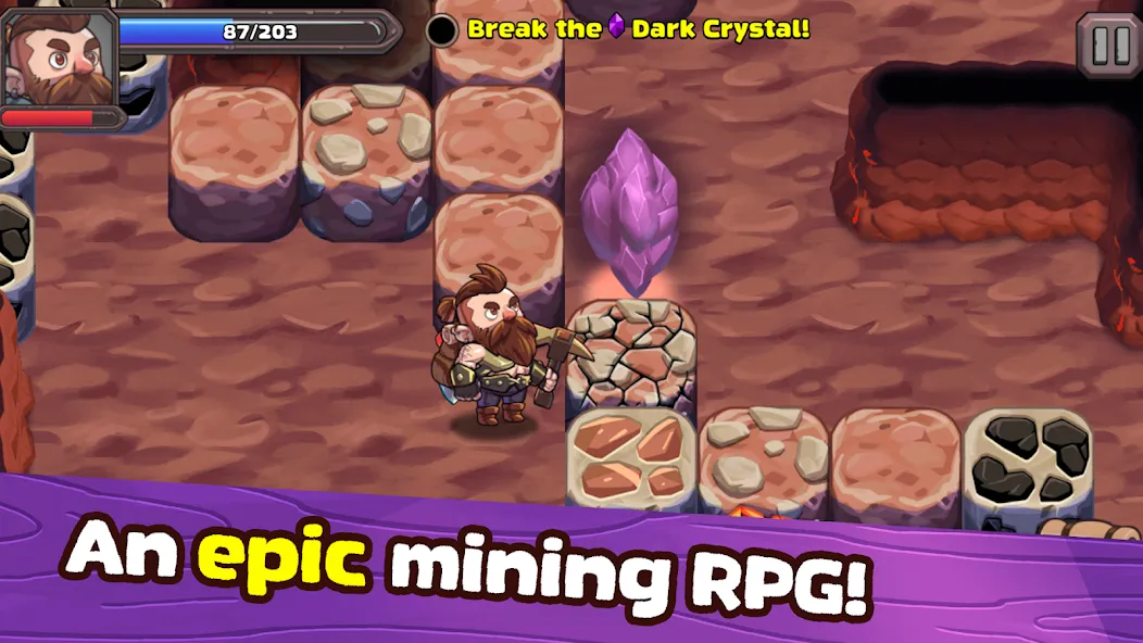 Mine Quest 2: RPG Mining Game (Мине Квест 2) [MOD: Много монет/Энергии] - Скриншот 1