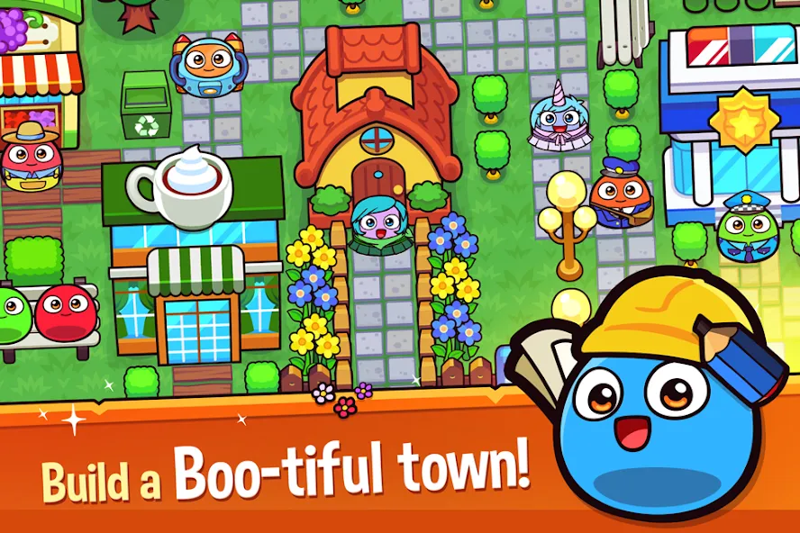 My Boo Town: City Builder Game (Май Бу Таун) [МОД: Меню, Бесконечные монеты и Открытые уровни] Screenshot 2