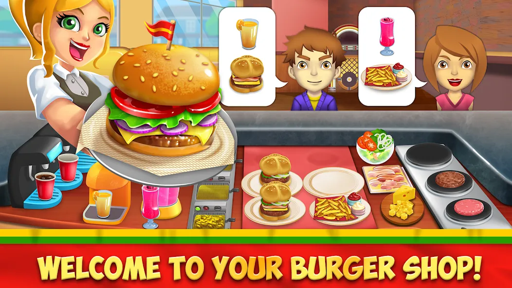 My Burger Shop 2: Food Game (Мой Бургер Шоп 2) [МОД: Бесконечные деньги, Монеты и Мега MOD] Screenshot 1