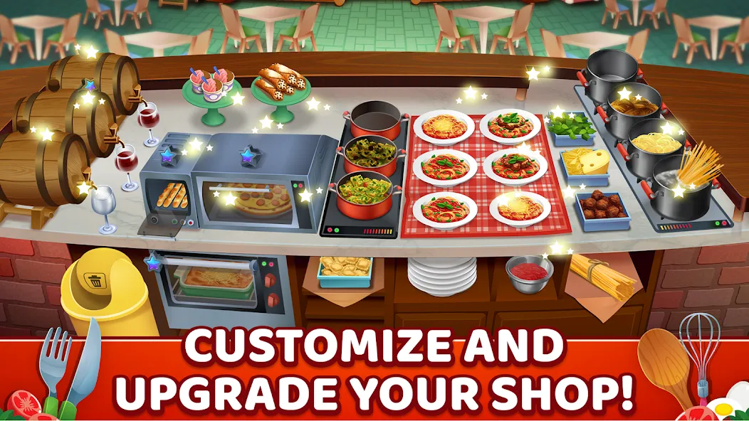 My Pasta Shop: Cooking Game (Мой Паста Шоп) [МОД: Много денег, Монет и Все открыто] Screenshot 4