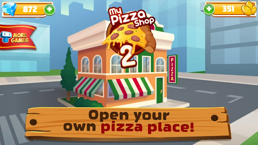 My Pizza Shop 2: Food Games (Мой Пиццерия 2) [МОД: Деньги, Монеты и Меню MOD] Screenshot 1