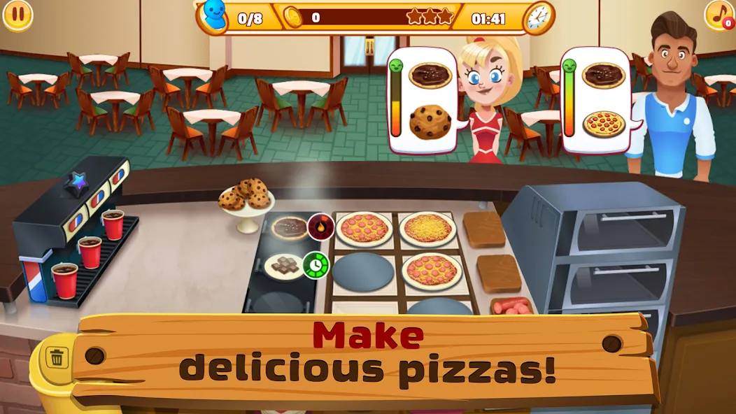 My Pizza Shop 2: Food Games (Мой Пиццерия 2) [МОД: Деньги, Монеты и Меню MOD] Screenshot 2