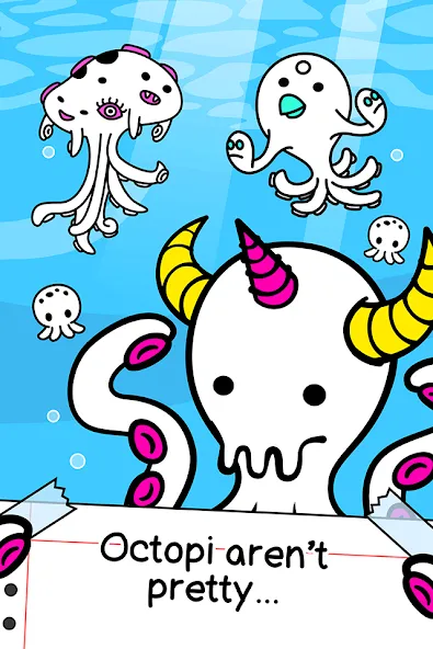 Octopus Evolution: Idle Game (Октопус Эволюция) [МОД: Меню, Бесконечные монеты и Открытые уровни] Screenshot 1