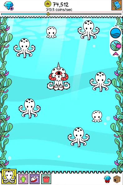 Octopus Evolution: Idle Game (Октопус Эволюция) [МОД: Меню, Бесконечные монеты и Открытые уровни] Screenshot 5