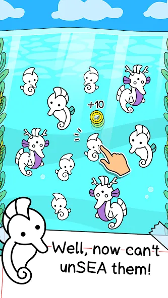 Seahorse Evolution: Sea Mutant (Сиходеволюция) [МОД: Меню, Бесконечные монеты и Открытые уровни] Screenshot 2