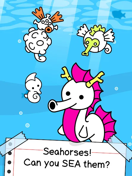 Seahorse Evolution: Sea Mutant (Сиходеволюция) [МОД: Меню, Бесконечные монеты и Открытые уровни] Screenshot 5