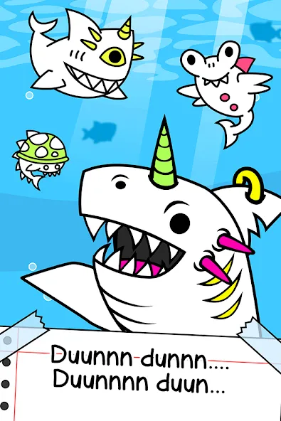 Shark Evolution: Idle Game (Шарк Эволюшн) [МОД: Меню, Бесконечные монеты и Открытые уровни] Screenshot 1