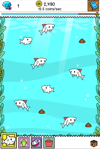 Shark Evolution: Idle Game (Шарк Эволюшн) [МОД: Меню, Бесконечные монеты и Открытые уровни] Screenshot 5