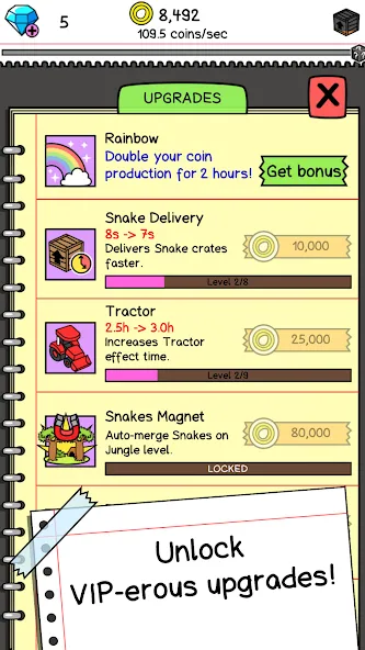 Snake Evolution: Idle Merge IO (Снейк Эволюшн) [МОД: Меню, Бесконечные монеты и Открытые уровни] Screenshot 4