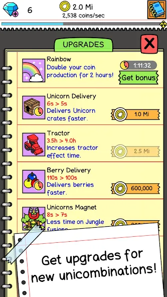 Unicorn Evolution: Idle Catch (Юникорн Эволюшн) [МОД: Меню, Бесконечные монеты и Открытые уровни] Screenshot 4