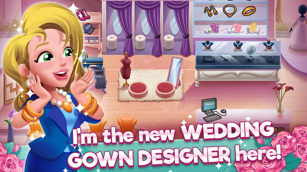 Wedding Salon Dash Bridal Shop (Свадебный салон Дэш Бутик невест) [МОД: Все открыто, Дополнительные деньги и Меню MOD] Screenshot 1