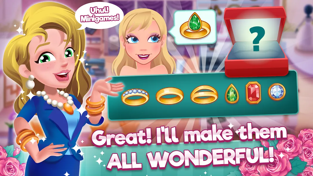 Wedding Salon Dash Bridal Shop (Свадебный салон Дэш Бутик невест) [МОД: Все открыто, Дополнительные деньги и Меню MOD] Screenshot 3