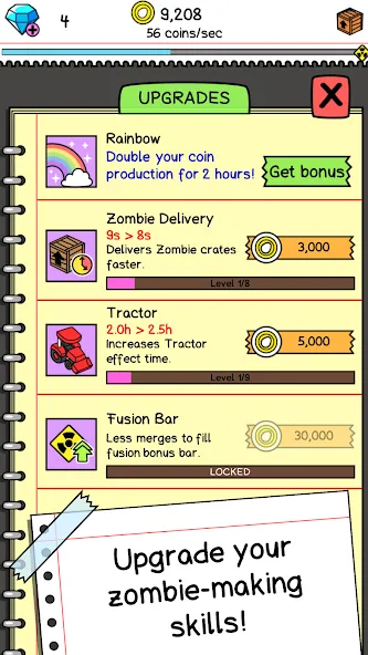 Zombie Evolution: Idle Game (Зомби Эволюция) [МОД: Меню, Бесконечные монеты и Открытые уровни] Screenshot 4