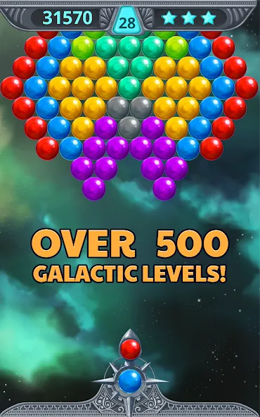 Bubble Shooter Space (Бубль шутер спейс) [МОД: Много денег, Монет и Все открыто] Screenshot 1