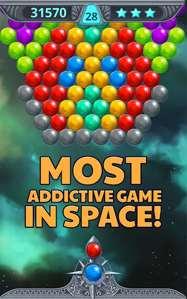 Bubble Shooter Space (Бубль шутер спейс) [МОД: Много денег, Монет и Все открыто] Screenshot 2