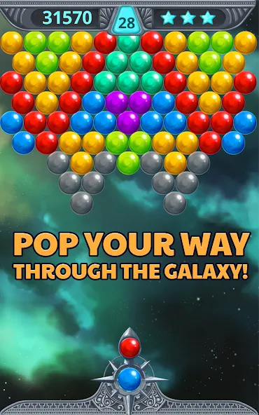 Bubble Shooter Space (Бубль шутер спейс) [МОД: Много денег, Монет и Все открыто] Screenshot 3