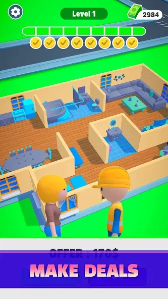 Home Builder 3D ! [МОД: Много денег, Монет и Все открыто] Screenshot 3