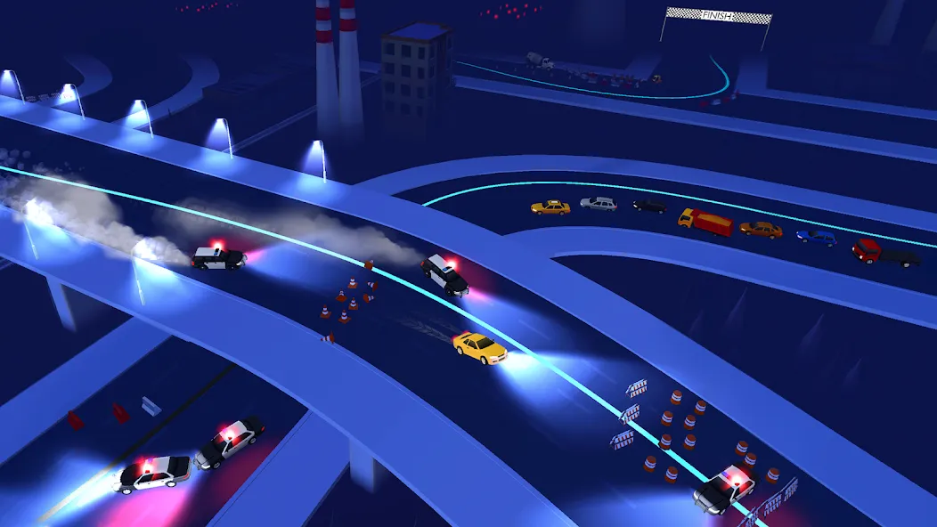 Line Race: Police Pursuit (Лайн Рейс) [МОД: Все открыто, Дополнительные деньги и Меню MOD] Screenshot 3