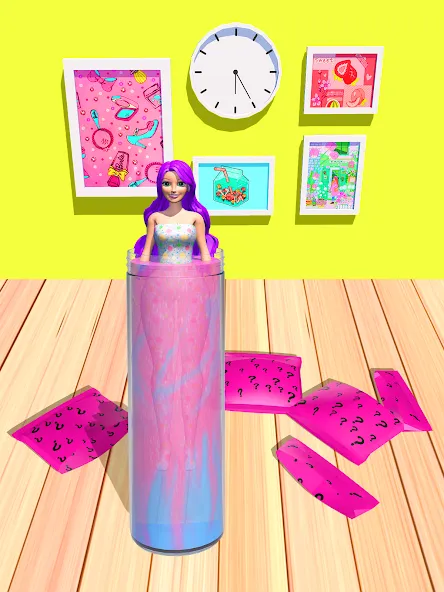 Color Reveal Suprise Doll Game (Цветной сюрпризный кукольный игровой набор) [МОД: Бесконечные деньги, Монеты и Мега MOD] Screenshot 2