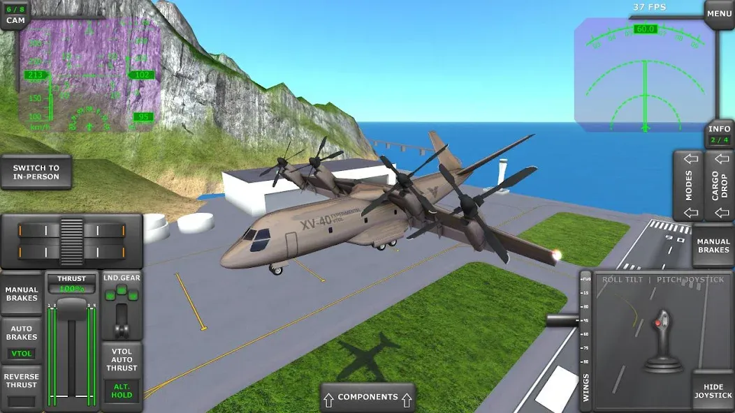 Turboprop Flight Simulator (Турбовинтовой симулятор полета 3D) [МОД: Бесконечные деньги, Монеты и Мега MOD] Screenshot 4