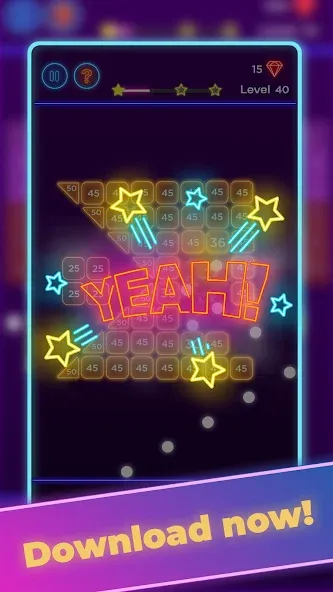 Brick Breaker - Neon Bricks [МОД: Все открыто, Дополнительные деньги и Меню MOD] Screenshot 1