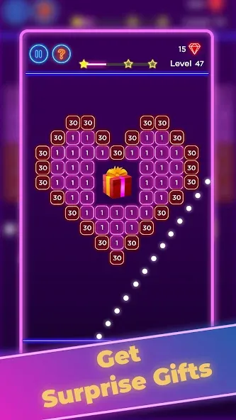 Brick Breaker - Neon Bricks [МОД: Все открыто, Дополнительные деньги и Меню MOD] Screenshot 2