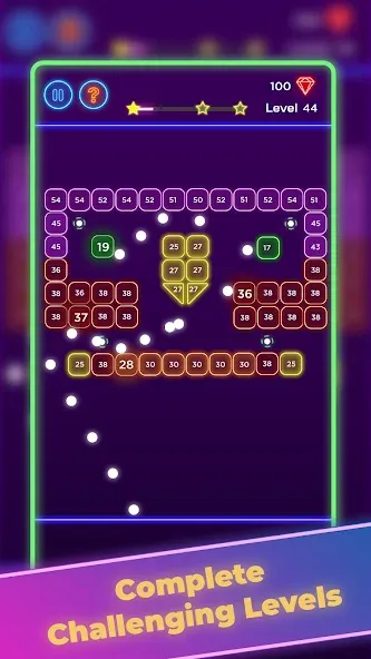 Brick Breaker - Neon Bricks [МОД: Все открыто, Дополнительные деньги и Меню MOD] Screenshot 4
