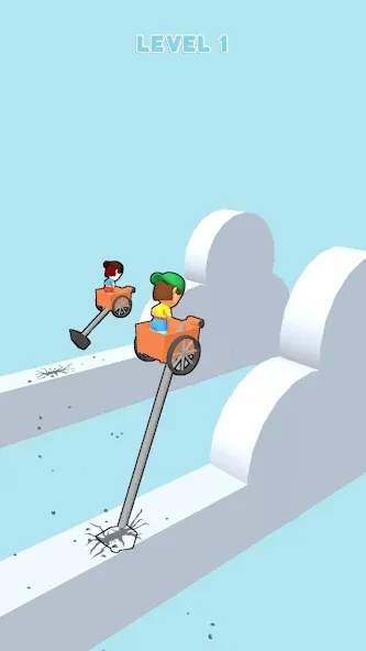 Hammer Race 3D (Хаммер Рейс 3D) [МОД: Меню, Бесконечные монеты и Открытые уровни] Screenshot 2