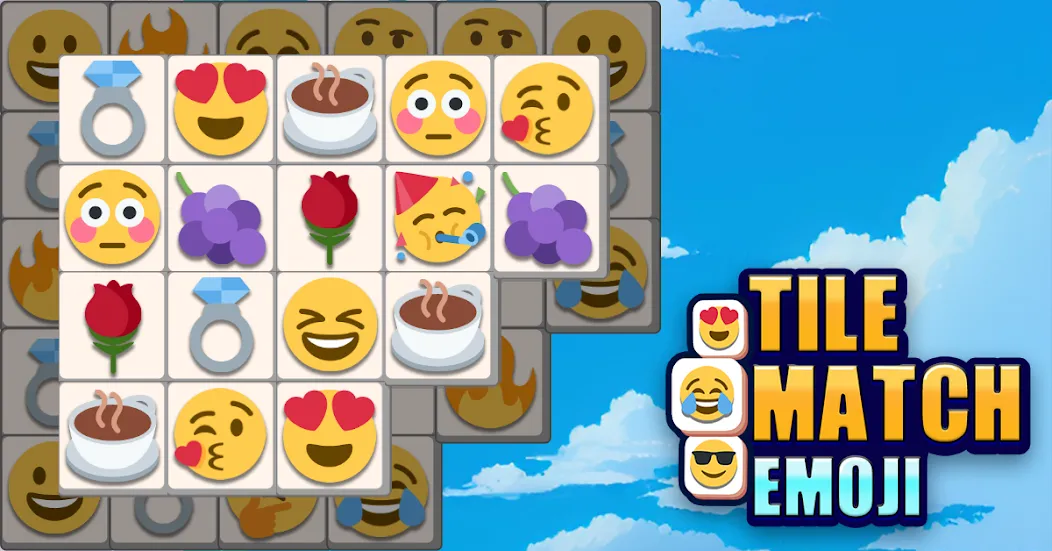 Tile Match Emoji -Triple Tile (Тил Матч Эмоджи) [МОД: Все открыто, Дополнительные деньги и Меню MOD] Screenshot 1