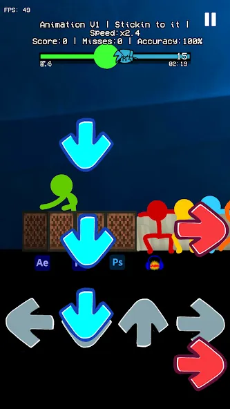 Beat Fight Stickman Full Week (Анимация 1 Полный Мод) [МОД: Деньги, Монеты и Меню MOD] Screenshot 4