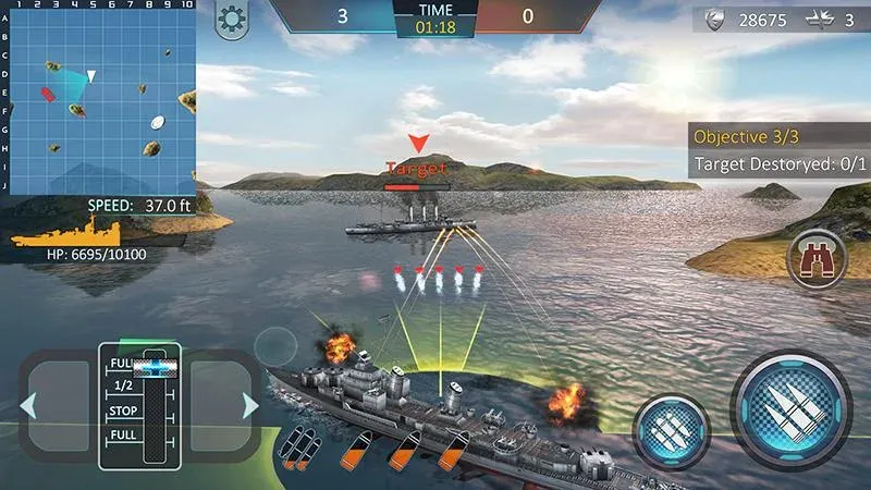 Warship Attack 3D [МОД: Деньги, Монеты и Меню MOD] Screenshot 2