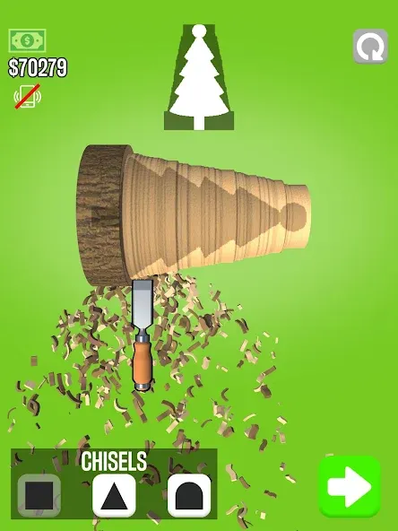 Woodturning (Вудтурнинг) [МОД: Меню, Бесконечные монеты и Открытые уровни] Screenshot 5