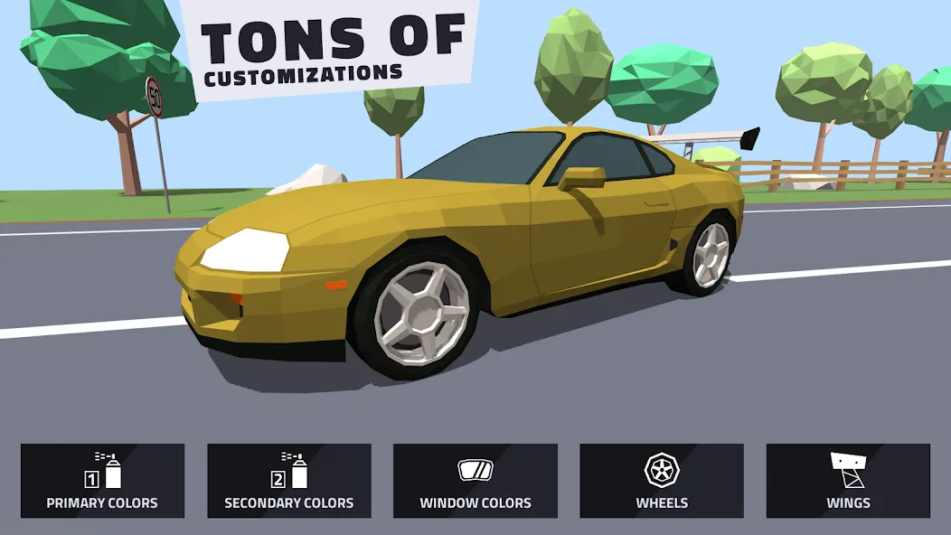 Polygon Drift: Traffic Racing (Полигон Дрифт) [МОД: Бесконечные деньги, Монеты и Мега MOD] Screenshot 4