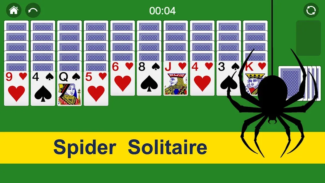 Spider Solitaire Card Game Fun [МОД: Много монет, Открытые уровни и Мега MOD] Screenshot 1