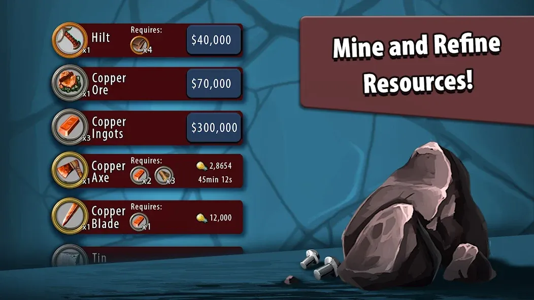 Crafting Idle Clicker [МОД: Все открыто, Дополнительные деньги и Меню MOD] Screenshot 2