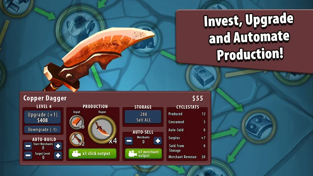 Crafting Idle Clicker [МОД: Все открыто, Дополнительные деньги и Меню MOD] Screenshot 3