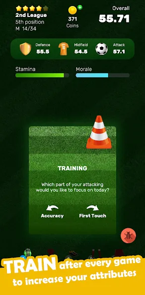 Football Career Soccer Legend [МОД: Много денег, Монет и Все открыто] Screenshot 2