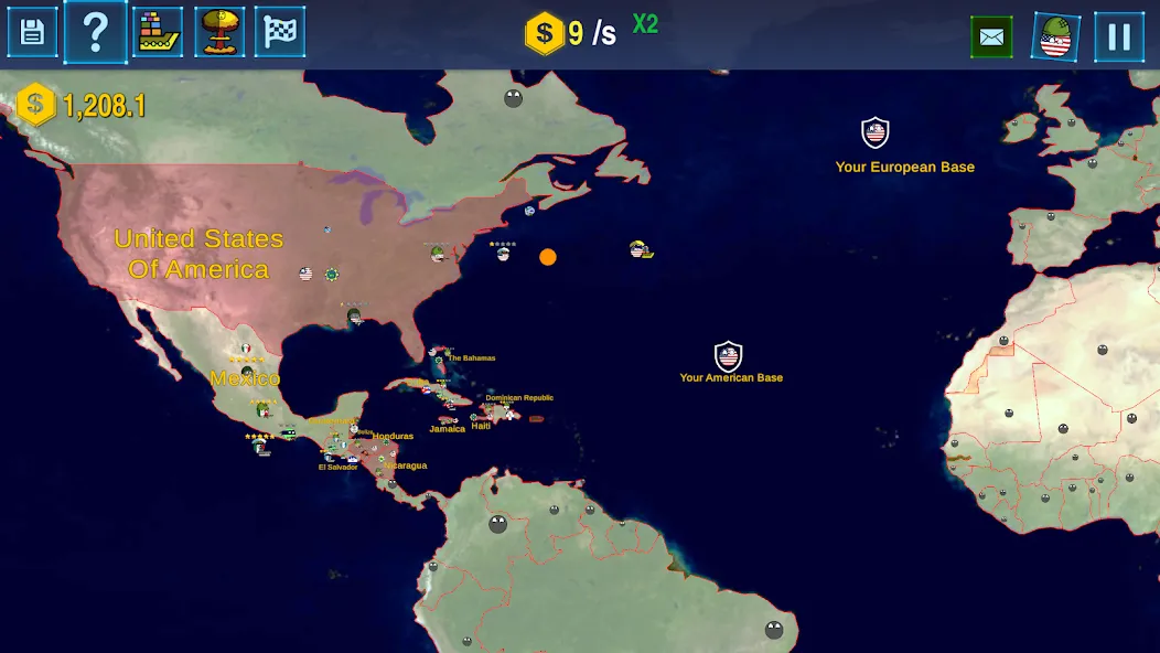 Countryballs: World War Simula (Кантриболс) [МОД: Меню, Бесконечные монеты и Открытые уровни] Screenshot 1