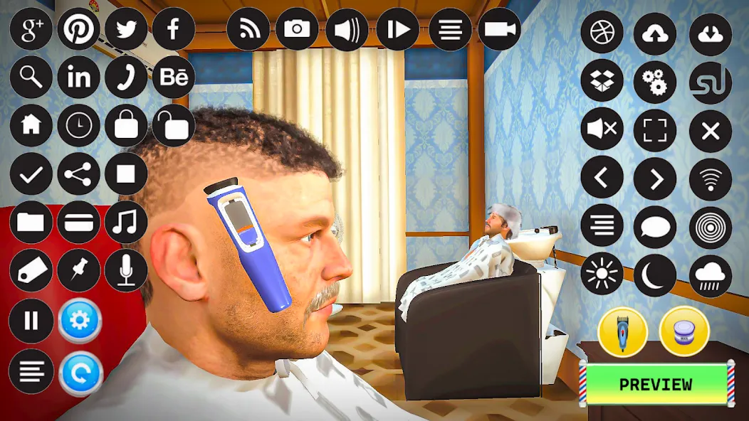 Barber Shop Hair Cut Sim Games (Барбершоп игры на подстригание волос) [МОД: Меню, Бесконечные монеты и Открытые уровни] Screenshot 2