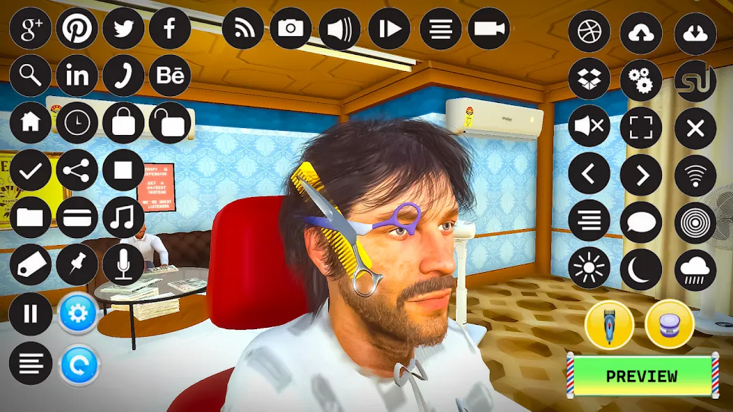 Barber Shop Hair Cut Sim Games (Барбершоп игры на подстригание волос) [МОД: Меню, Бесконечные монеты и Открытые уровни] Screenshot 3