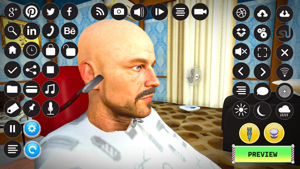 Barber Shop Hair Cut Sim Games (Барбершоп игры на подстригание волос) [МОД: Меню, Бесконечные монеты и Открытые уровни] Screenshot 5